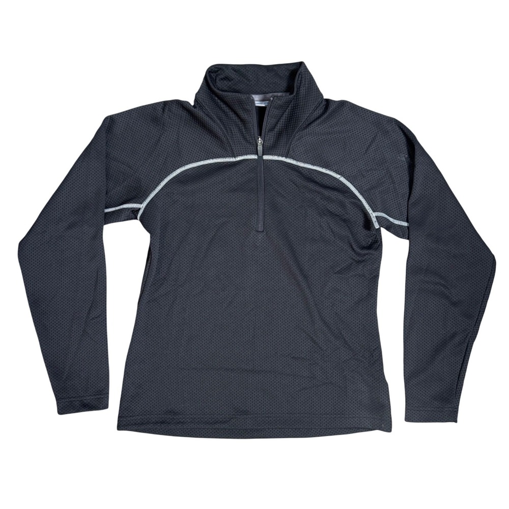 SALOMON Quarter Zip Running Pullover Black Lightweight Athletic Top Medium